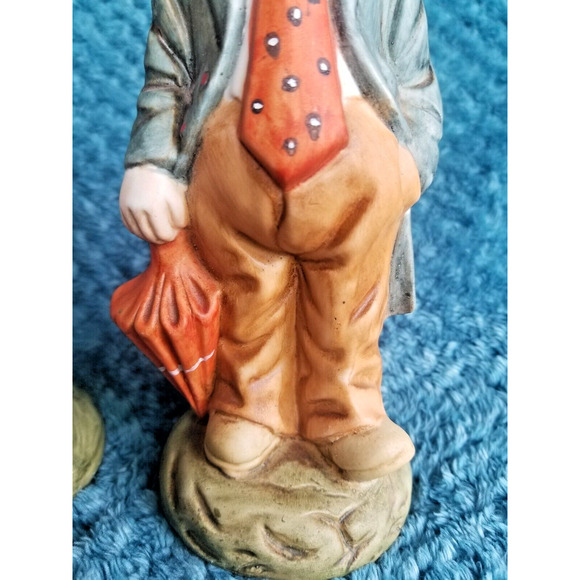 Set Of 2 Vintage Art Mark Porcelain Clown Figurines - Picture 5 of 13